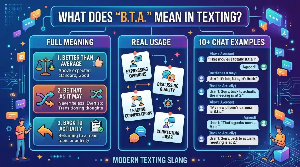 What Does B.t.a. Meaning in Texting? Full Meaning, Real Usage, and 10+ Chat Examples