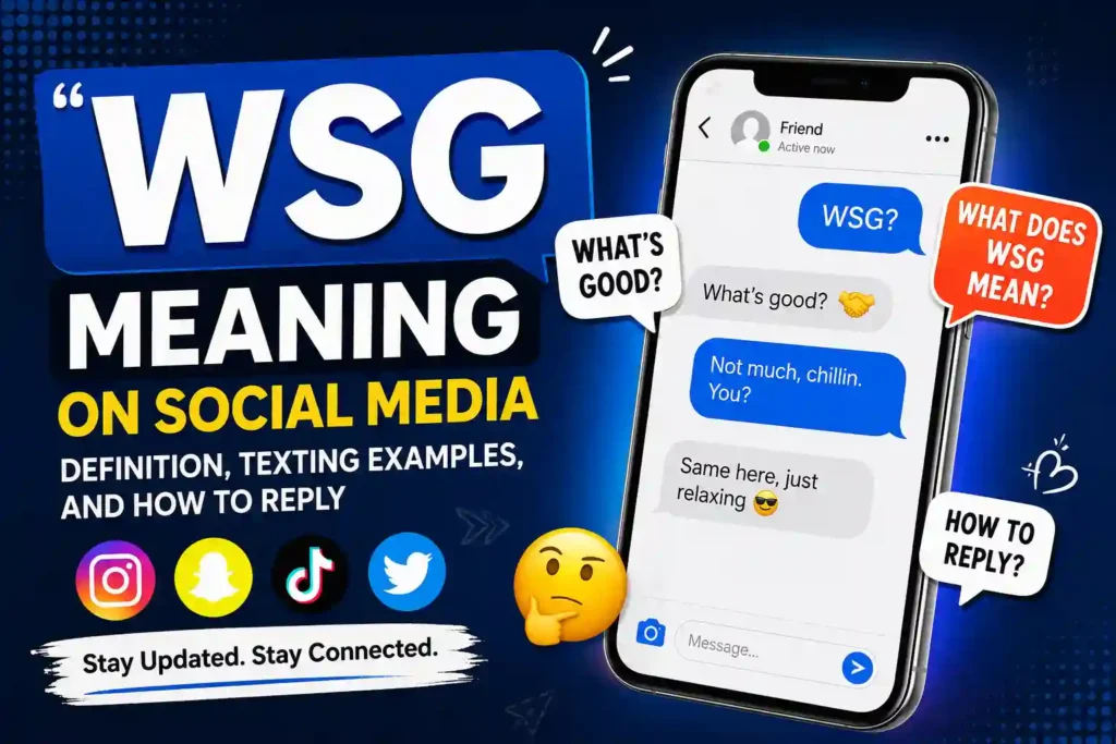 Colorful social media educational banner explaining ‘WSG meaning on social media.’