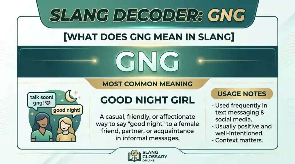 What Does GNG Mean in Slang and How Do People Use It?
